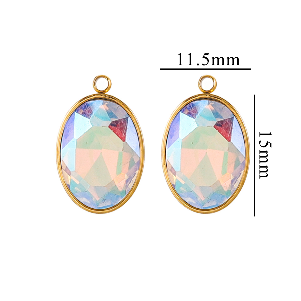 Joyas hechas a mano de bricolaje transfronterizas accesorios de acero inoxidable colgante collar de cristal ovalado pendiente colgante colgante