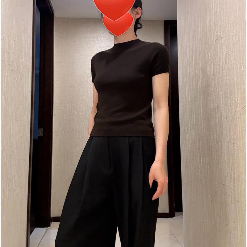 何枚か持ってます〜気質ハーフタートルネック。 揚子糸の平編み、半袖Tシャツ。 メリノウール。|undefined