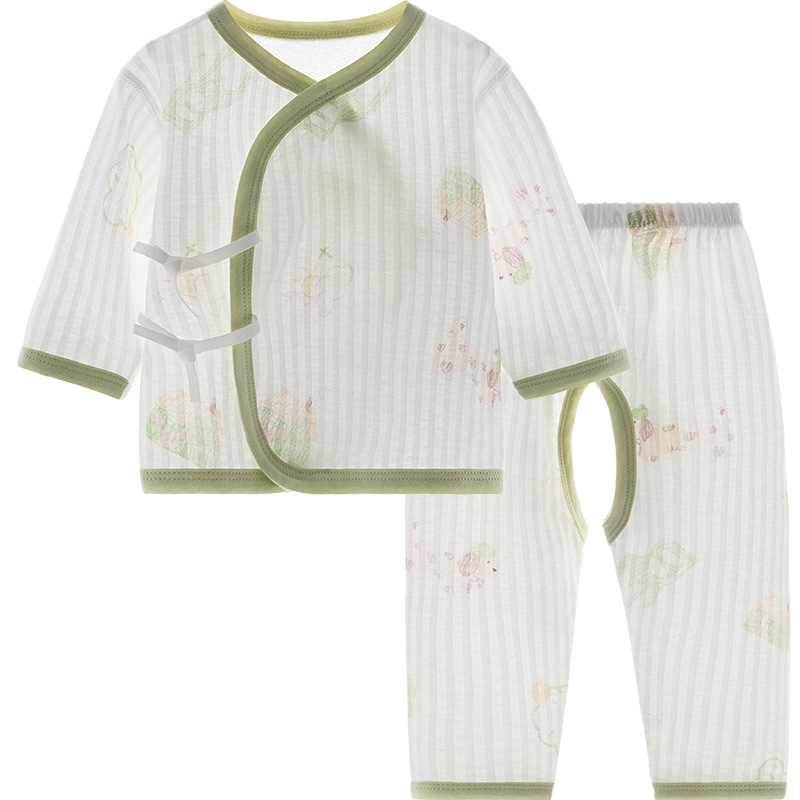 Ropa de bebé recién nacido verano 0 pijamas de marzo delgado dividido manga larga y ropa de verano para bebés recién nacidos