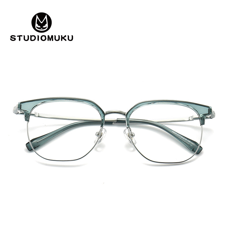 STUDIOMUKU mu fresco gafas estilo japonés cara grande retro medio marco gafas marco puede ser equipado con miopía gafas marco