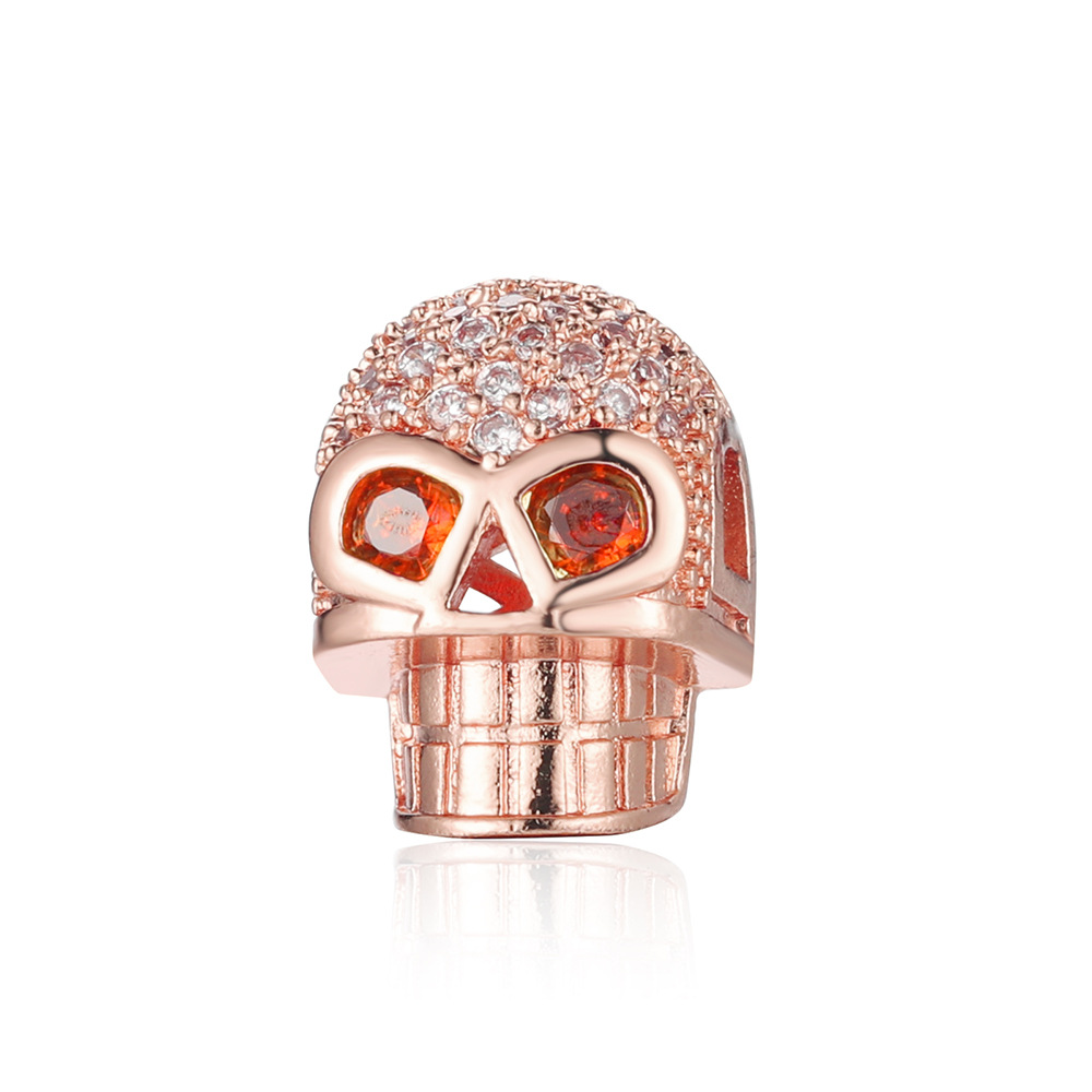 1 Piece 11 * 9mm Copper Zircon Buddha Skull Spacer Bars display picture 12