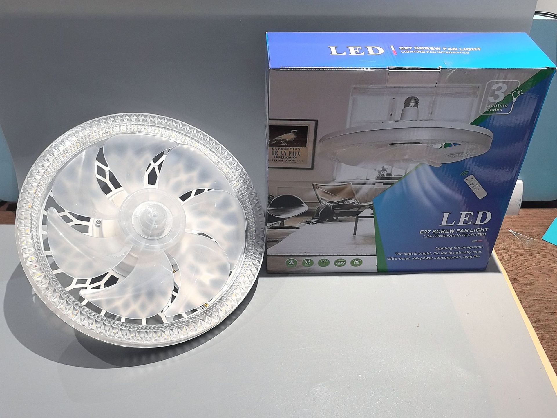 45W 강풍 크리스탈 팬 [리모컨 3색]