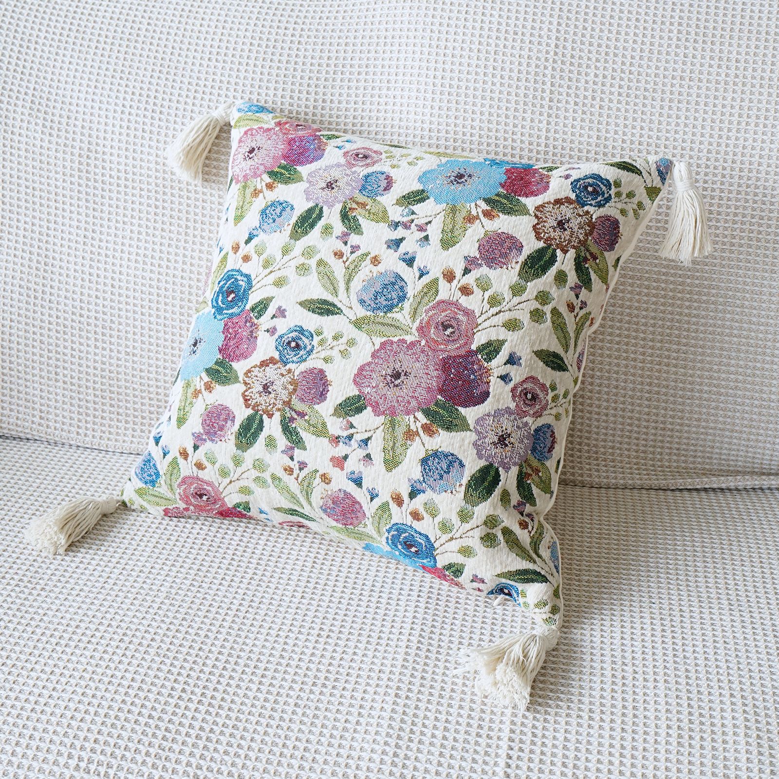 Piante, fiori e piante, federe jacquard, divani da soggiorno, nappe sospese, cuscini, cuscini da comodino_voghion.com