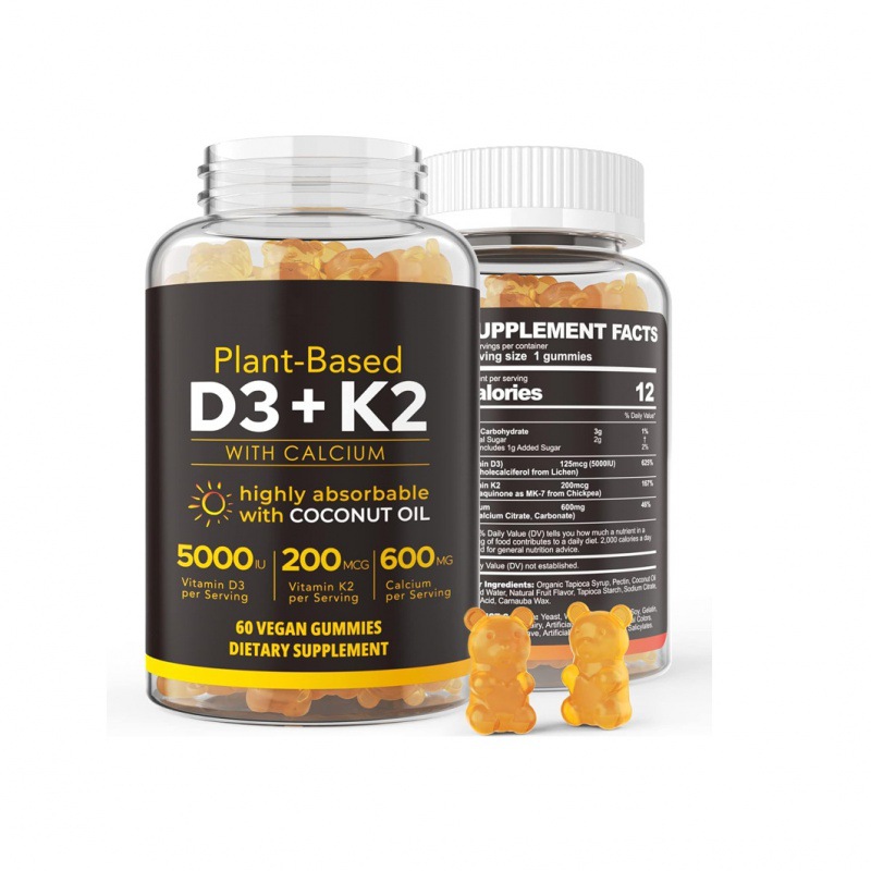 Source Manufacturer Vitamin D3 + K2 gummies Vitamin D3 + K2 gummies Cross-border Hot O em