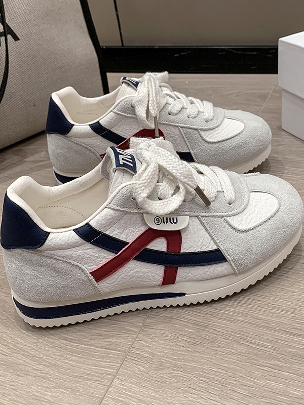 Inner Height-Increasing Forrest Gump Shoes for Women, White Shoes, 2026 Spring New Flats-Soled Non-Slip Casual Sports Travel Shoes, Leather Shoes