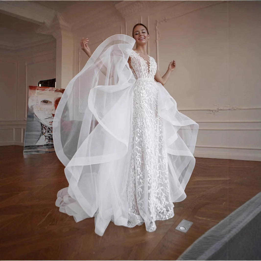 Новый европейский и американский съемный хвост свадебный аксессуар сетчатая юбка бюстная