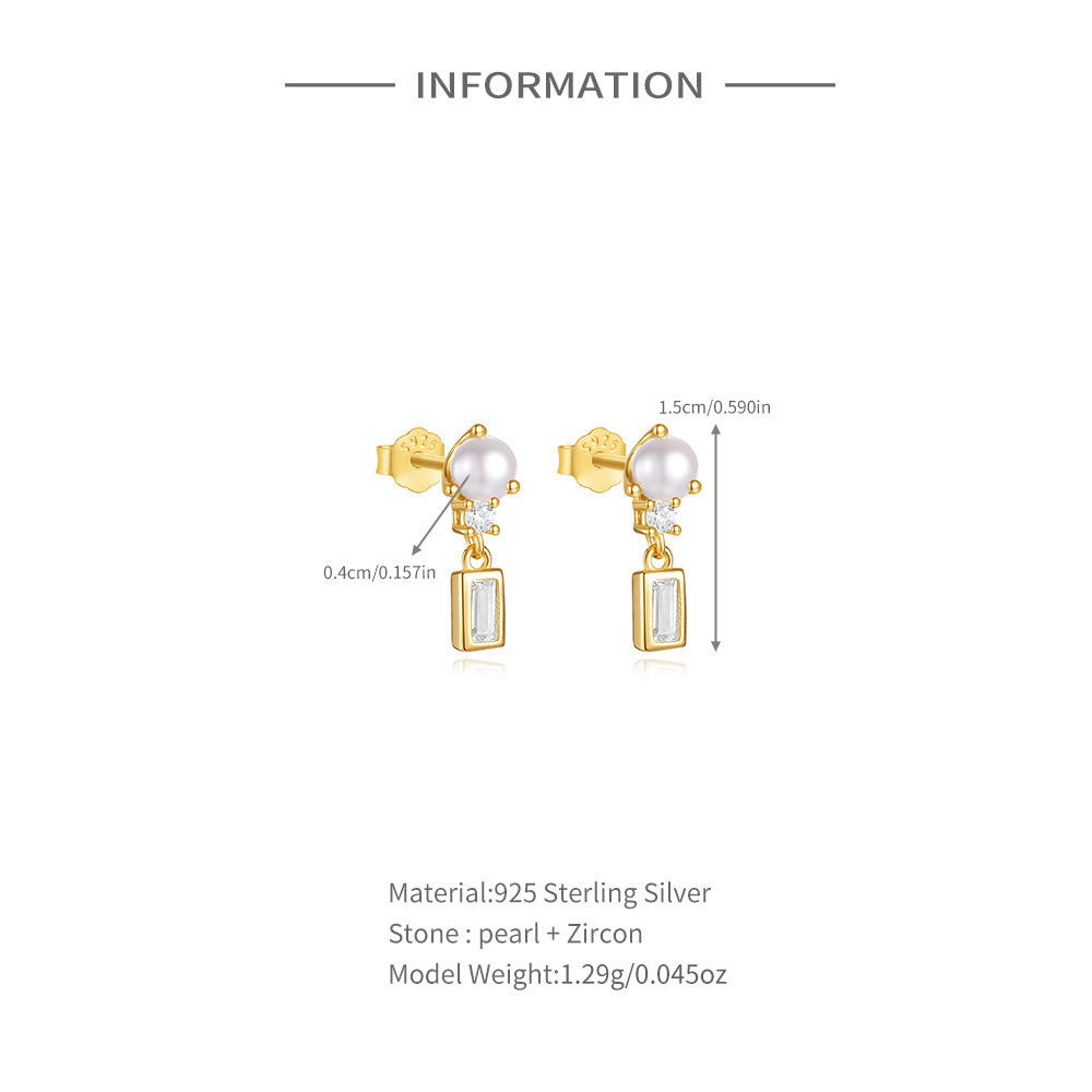 2g Weight 925 Sterling Silver Ear Needle Material Zircon Inlay Material Drop Earrings, Ear Studs Classification 1 Pair Quantity Holiday, Daily Occasion 925 Sterling Silver Material Geometric, Star Pattern All Seasons Season Women's Gender Polished Finish Elegant Style 1 Pair 925 Sterling Silver Geometric Star Zircon Drop Earrings Ear Studs 4