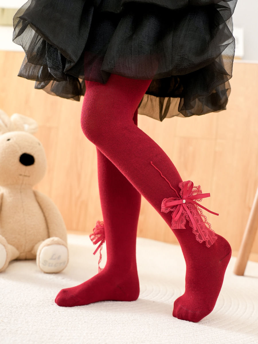 2024 otoño nuevo estilo coreano niñas brillante diamante doble arco pantimedias leggings Lolita princesa estilo pantimedias