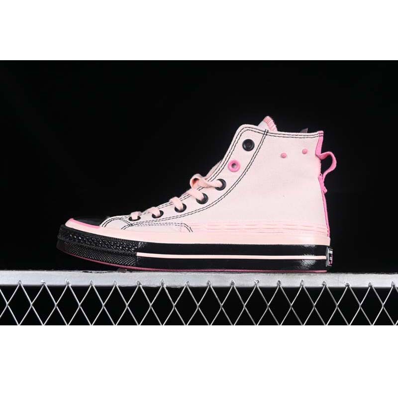 2024 new 1970s pink ink contrast color embellished women's high-top canvas shoes casual shoes board shoes 2024 new 1970s pink ink contrast color embellished women's high-top canvas shoes casual shoes board shoes