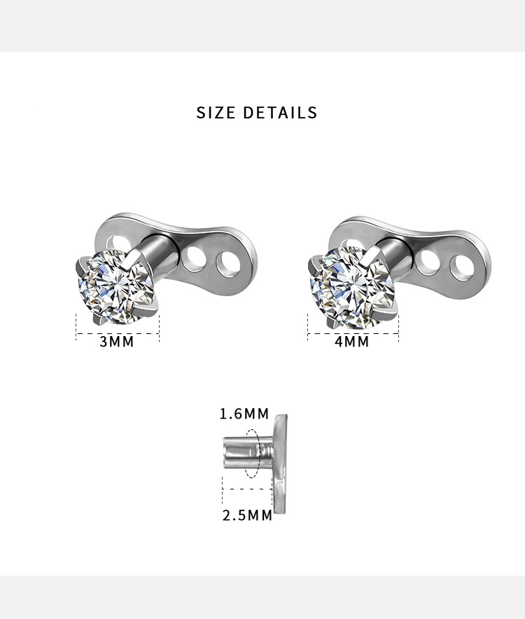 Pointed titanium steel lip stud product view