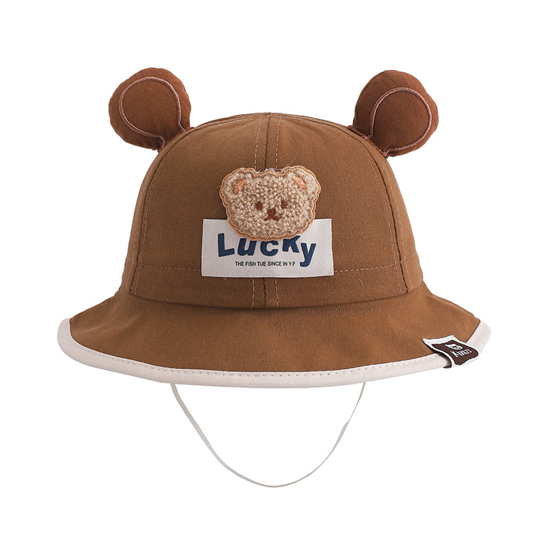 Sombreros para bebés otoño-invierno osos para niños niñas sombreros pescadores para niños gruesos sombreros de pelusa para bebés calientes