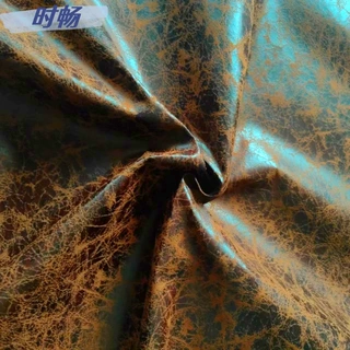 时畅 复古金属裂纹布 双色质感做旧麂皮绒 鞋靴服装帽子面料厂家