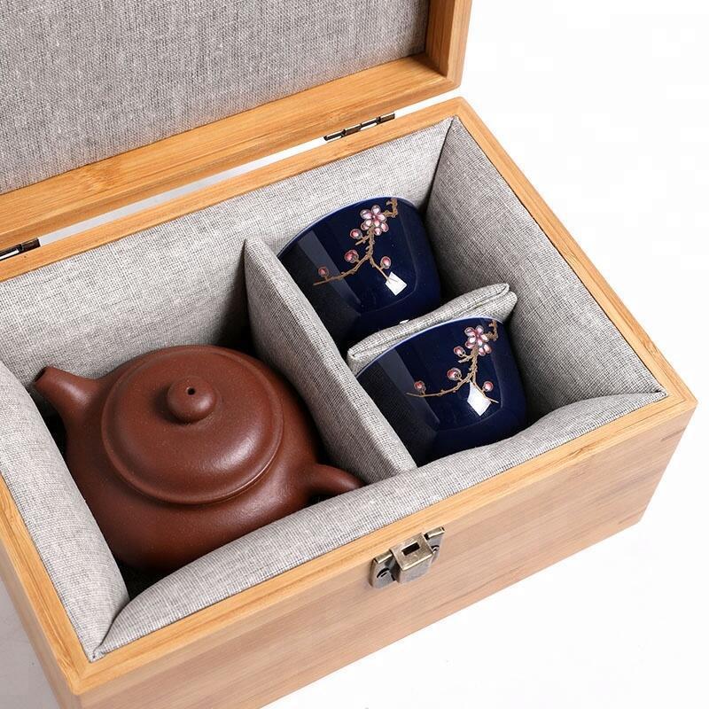 高档精美木质瓷器茶具收纳包装木盒 多用途小摆件收纳木盒礼品盒