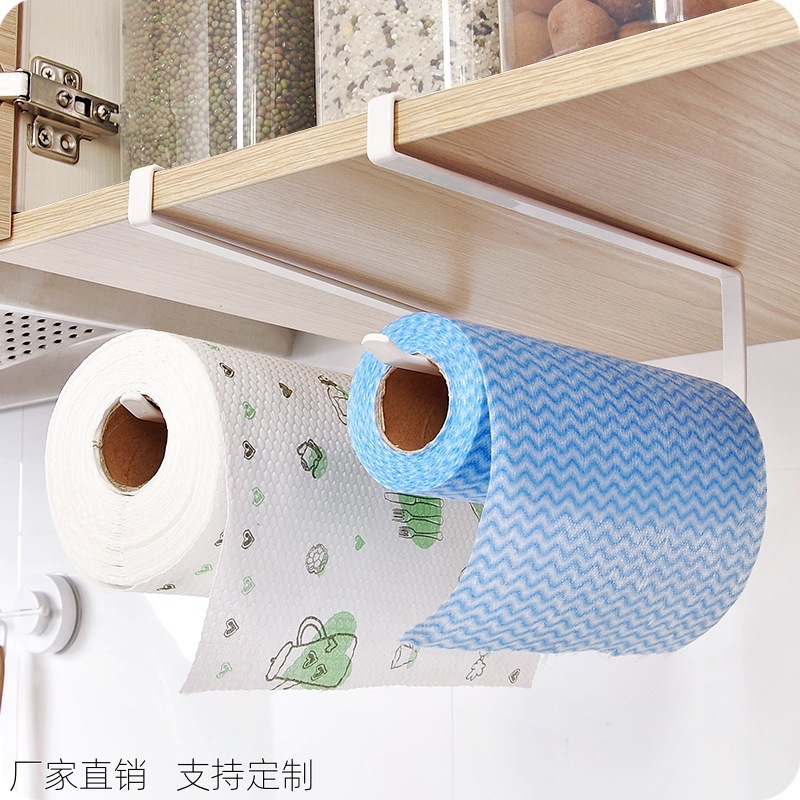 Portarrollos de cocina, soporte de almacenamiento colgante para rollos de papel sin necesidad de taladrar, para papel absorbente de aceite, film transparente, paños de limpieza y servilletas.