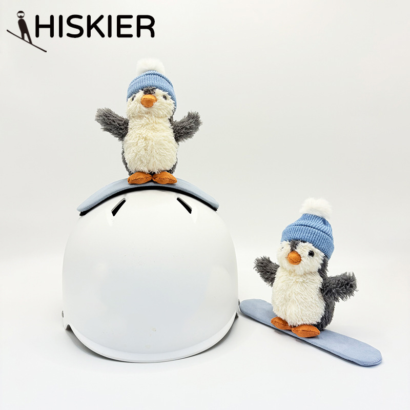 Hiskier雪板企鹅滑雪头盔装饰耳朵卡通毛绒玩偶可爱摩托车滑翔伞|undefined