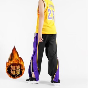 2022 Sports Pants Boys and Girls Basketball fleece-lined Loose Foot Pants American Style Full Buckle Training Pants Children's Buckle Pants