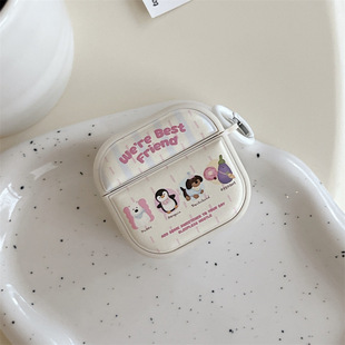 Apple 4 Generation Bluetooth Headset Case Cartoon Cute Animal Suitable for AirPods2 Generation/3 Generation Pro Headset Case
