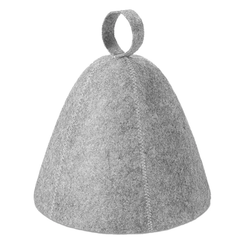 Мода простой серый толстый абсорбент сухих волос шапка Войлок сауна шапка горячий источник баня сауна войлочная шапка