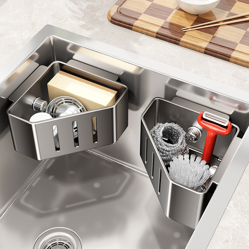 Suction Cup Sink Drain Rack New Kitchen Storage Rack Wall-Mounted Punch-Free Residue Filter Basket Rag Storage Artifact