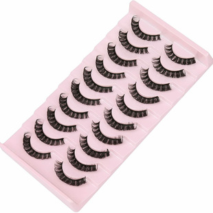 High Quality Dd Russian Double Eyelid Curly False Eyelashes 3D Mink Hair Thick European and American Cross-Border Wholesale Eyelashes