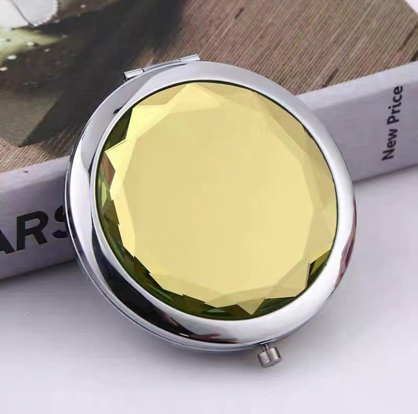 Espejo de maquillaje plegable de cristal espejo de maquillaje de metal pequeño espejo pequeño portátil pequeño regalo de regalo espejo de maquillaje palabras grabadas