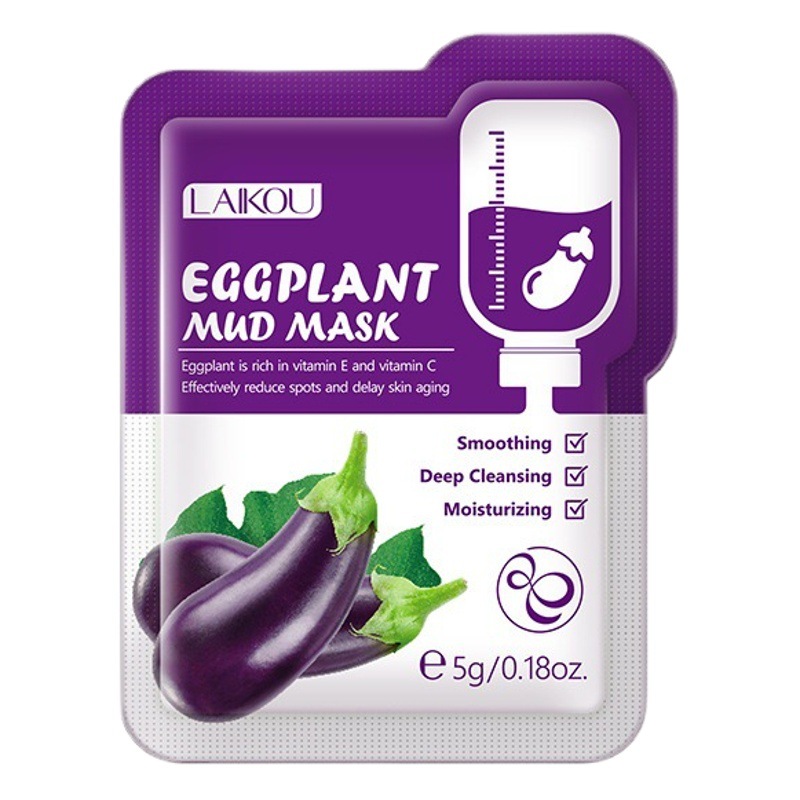 Laikou Eggplant Mud Mask Trial Pack Facial Cleansing Mud Mask Skin Care Smear Moisturizing Moisturizing