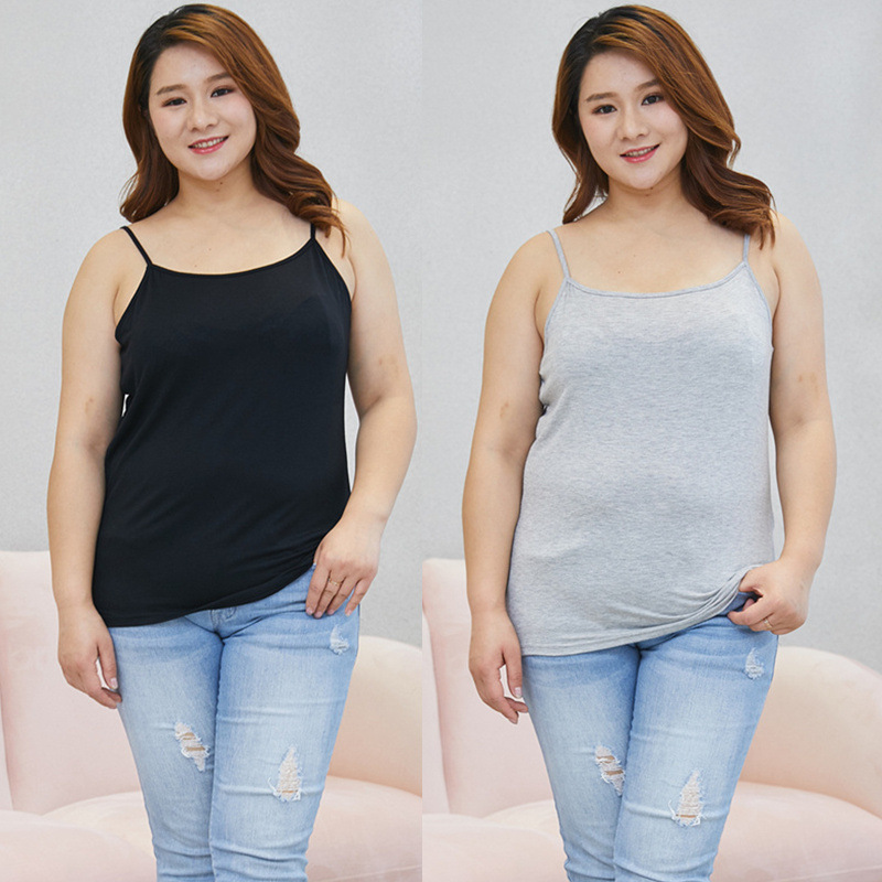 Dropshipping Women's Summer Modal Camisole Thin Fat mm Plus Fat Enlarged Elastic Bottoming Shirt Wholesale