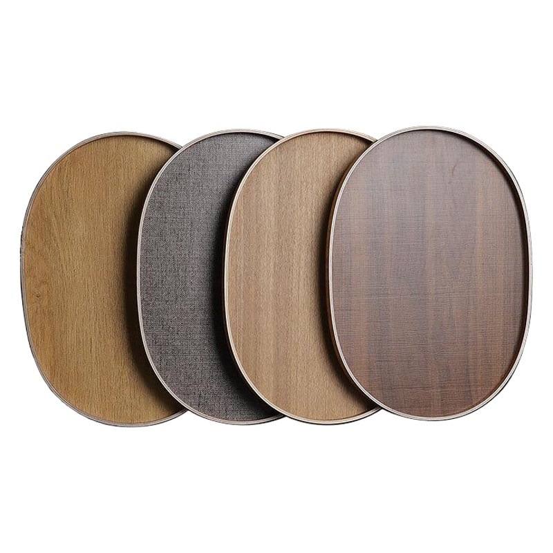 Fábrica directa boutique vintage placa de madera creativa oval disco de madera postre bandeja de madera al por mayor gran cantidad de descuento