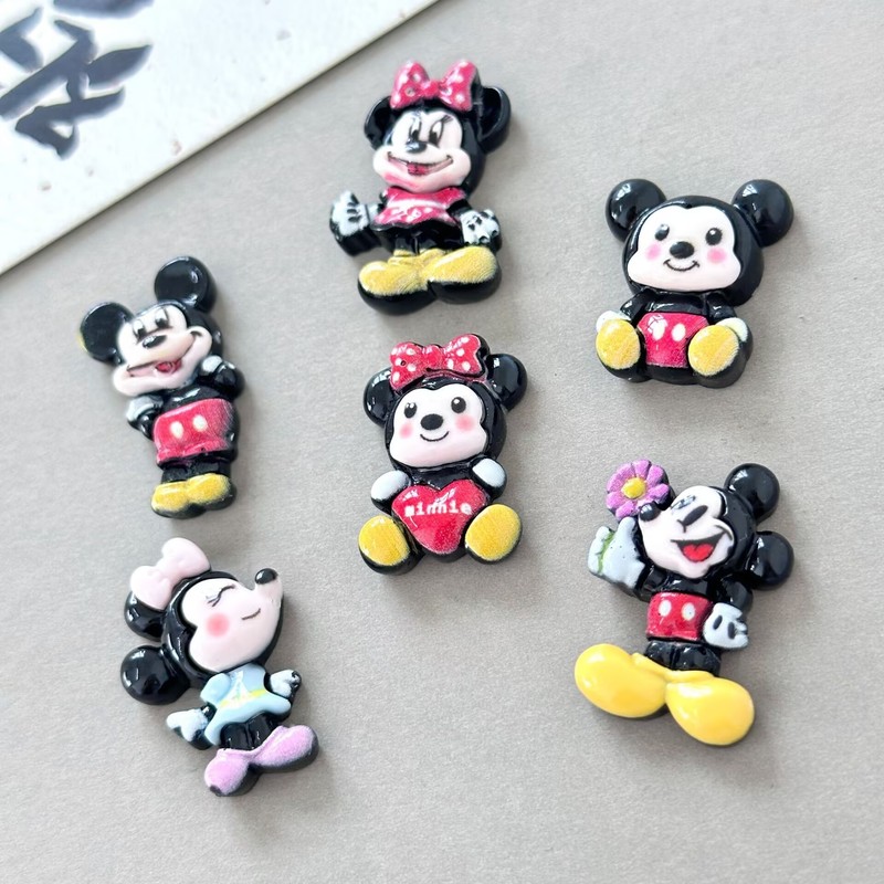 漫画光沢のある花束ミッキーシリーズ diy 樹脂アクセサリー頭飾りヘアピン携帯電話ケース電気自動車ジュエリーパッチ|undefined