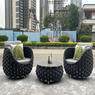 Outdoor Sofa Courtyard Outdoor Leisure Hotel Soft Rattan Furniture Villa Area Waterproof Creative Furniture Rattan Sofa