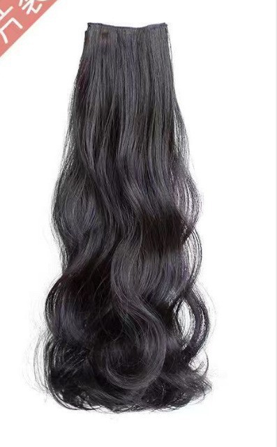 Peruca de cabello largo de mujer tipo tres piezas de imitación de cabello humano largo ondulado cabello largo recto flojo aumento de cabello invisible extensión de cabello sin rastro