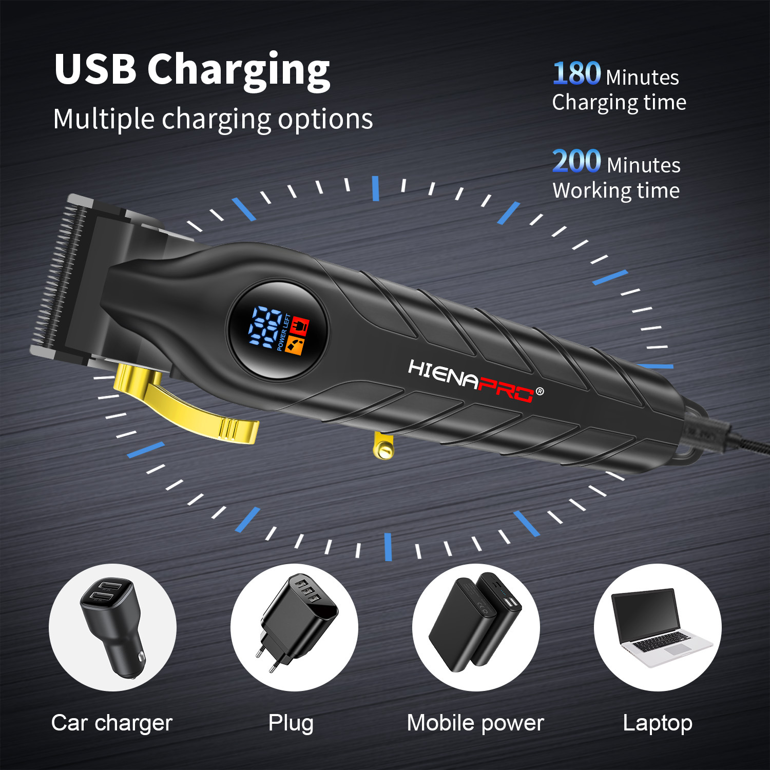usb cortador de pelo eléctrico doméstico de alta gama cortador de pelo eléctrico recargable transfronterizo afeitador calvo venta galvanizado