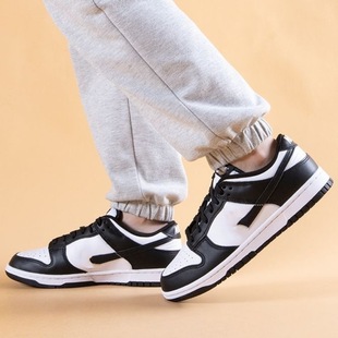 Putian Shoes Pure Original Dunk Low Black and White Panda Low-Top Sneakers Versatile Brown and White Casual Sports Shoes for Men and Women Couples