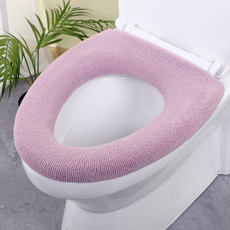 Hogar inodoro estera inodoro mango inodoro estera invierno cálido universal inodoro asiento cojín desmontable y lavable cubierta de inodoro