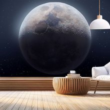 简约星空墙纸梦幻月球主题酒店背景墙布酒吧包厢防潮墙布