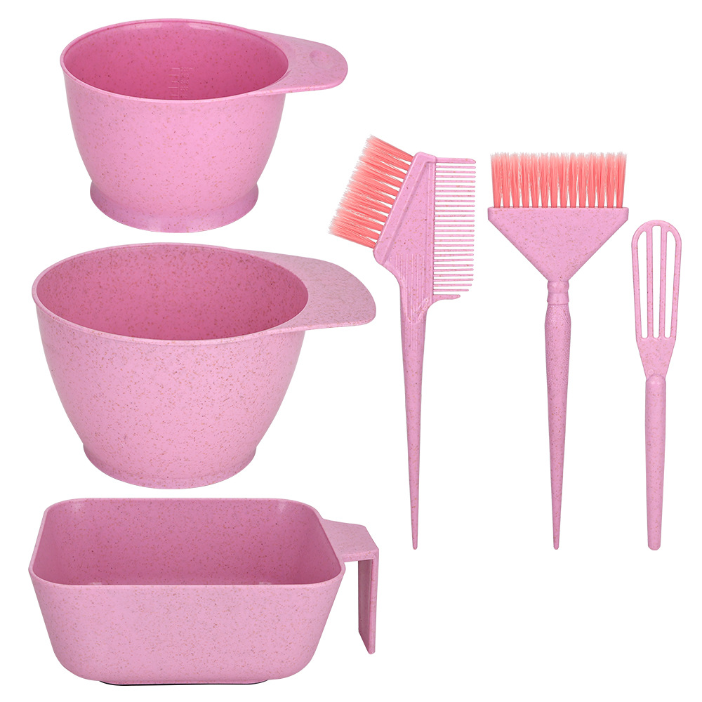 Comercio exterior nuevo salón de peluquería especial tinte de cabello de paja de trigo tinte de cabello de plástico tinte de cabello de aceite tinte de cabello set de seis piezas