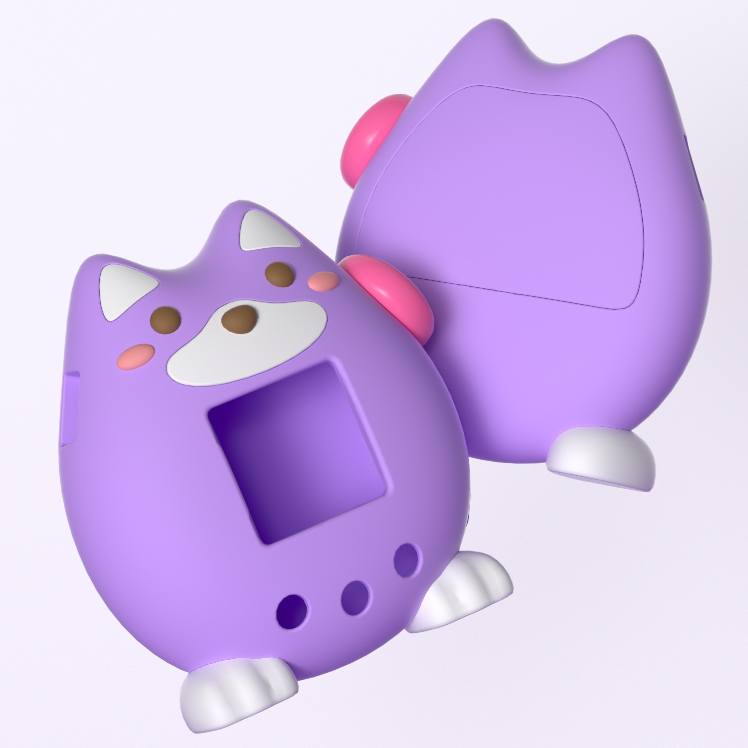 다마고치 파라다이스 스탠딩 강아지 실리콘 보호 케이스 버튼캡 스트랩 옵