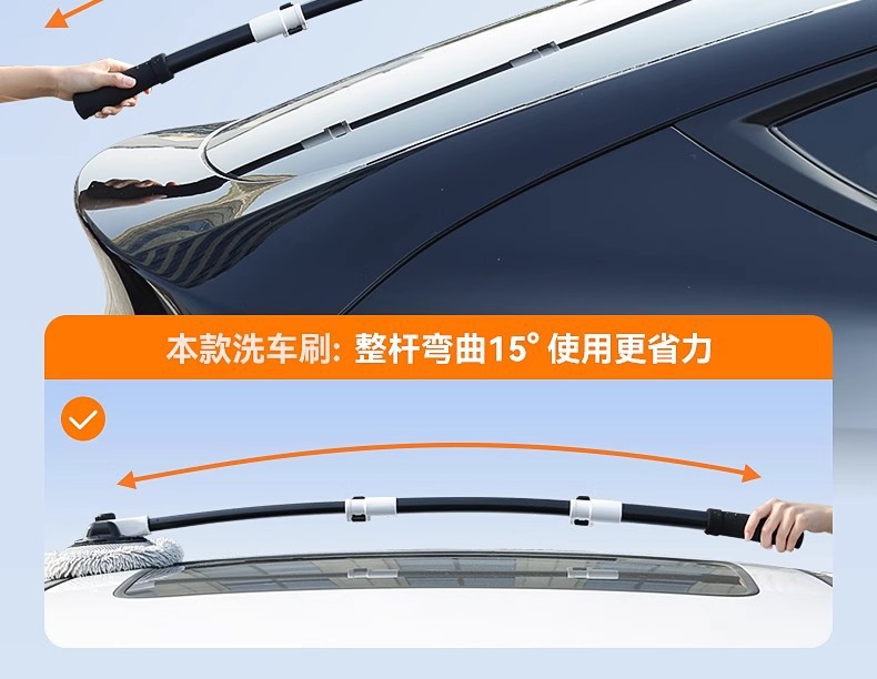 Car Wash Mop with Extendable Bendable Handle, Car-Specific Mop, Anti-Scratch Car Wash Brush, Cleaning Tool, Car Cleaning Magic Tool