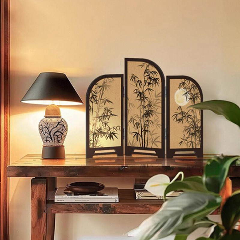 Factory Ready-Made New Chinese Style Desktop Ornaments, Screens, Entrance Cabinets, Paintings, French Retro High-End Decorations