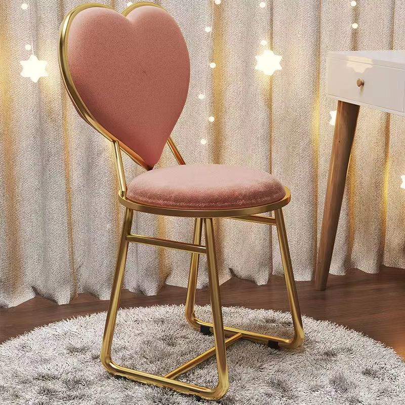 美甲店顾客专用凳子心形靠背椅化妆椅子少女卧室梳妆凳爱心靠背椅