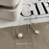 Small design minimalistic chain for key bag  from pearl, necklace, Korean style, 925 sample silver, 2022 collection