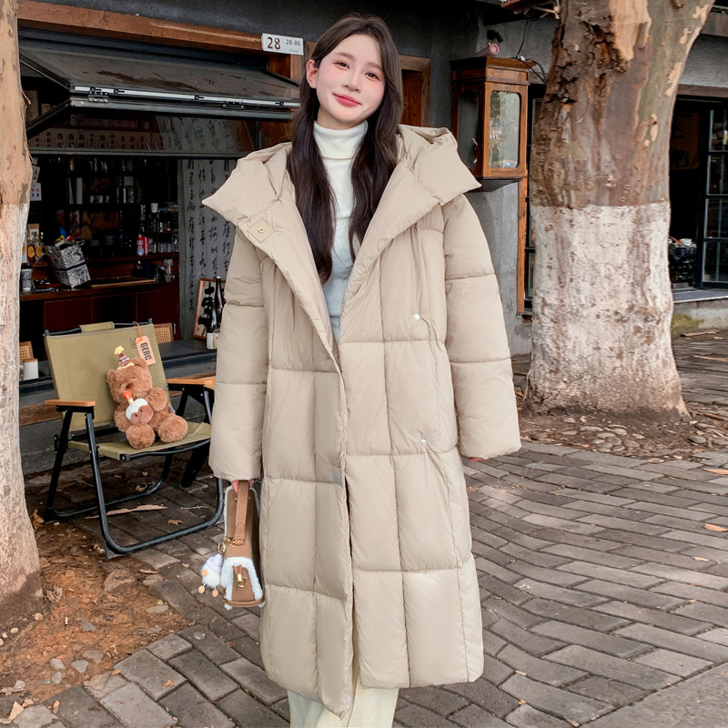 2024 invierno nuevo estilo coreano vintage relajado estilo de viento de pluma multigüedad abrigo de algodón de pluma media y larga ropa de pan mujer