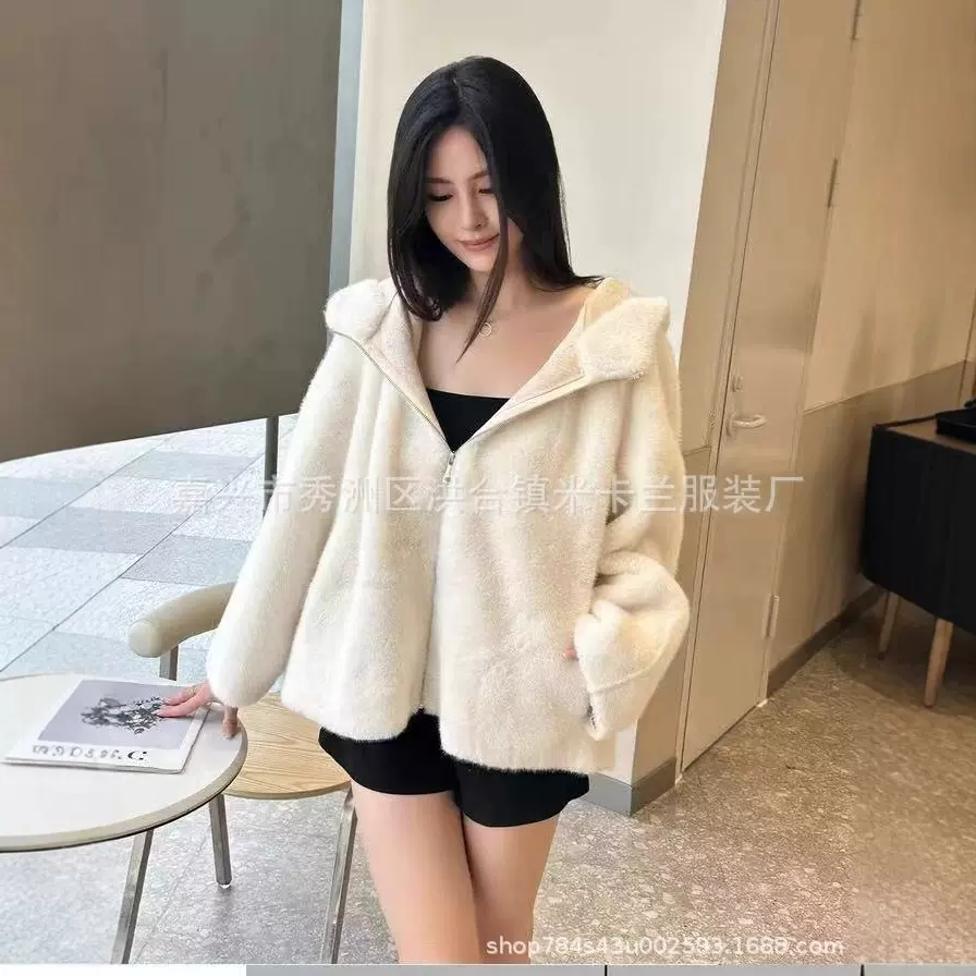 耳朵时尚皮草女上衣皮草外套女环保毛毛宽松百搭新款冬季气质感