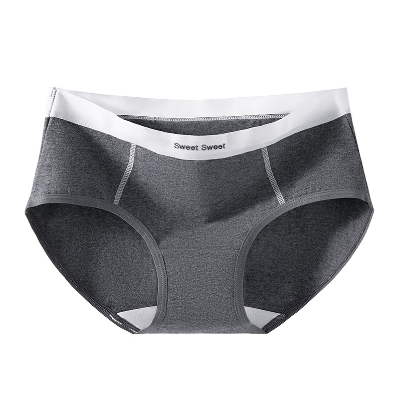 Clase A Calzoncillos de algodón de Xinjiang Algodón puro 10A entrepierna antibacteriana Cintura media Deportes transpirables Sin clip de cadera Calzoncillos de niña sin costuras