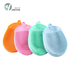 TPE Soft Bristle Shower Brush, Dish Washing Gloves, Fruit Scrubber, Kitchen Cleaning Magic Dish Brush