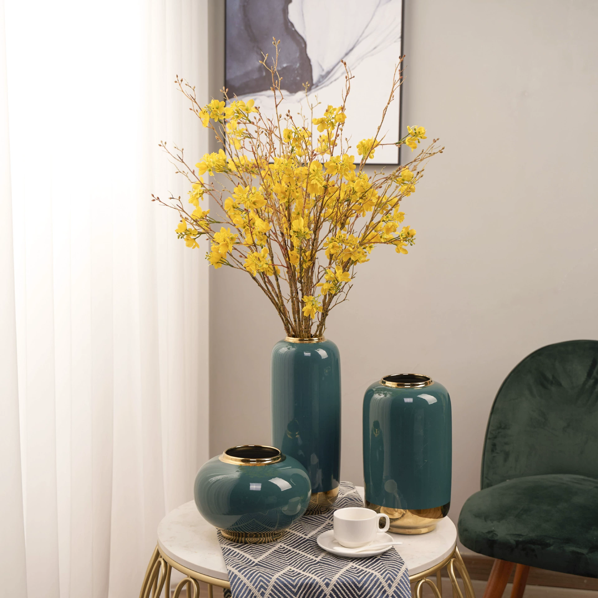 Искусственный цветок желтый ветер колокольчик цветок мертвая ветка маленький желтый цветок поддельная ветка Свадьба домашняя Фотография реквизит декоративная Цветочная мебель