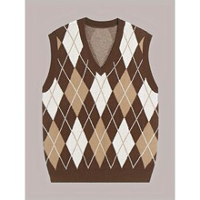 D 35297 Retro Diamond Pattern Vest �������θ����� �羳ŷ