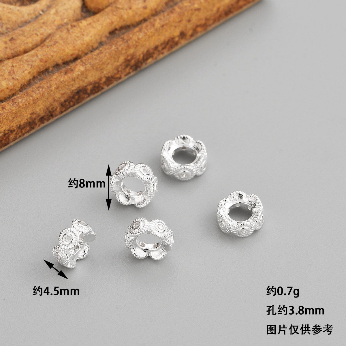 S925 Sterling Silver DIY Jewelry Accessories Silver Jewelry Auspicious Cloud Pattern Spacer Beads for Crafts and Bracelets Cloud Elements