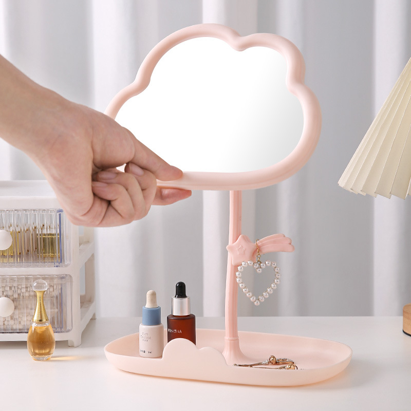 Espejo de maquillaje de nubes meteoritas serie de chicas colgar joyas de escritorio de plástico HD puede girar espejo de vestir doméstico