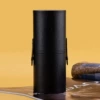 Black makeup brush bucket
